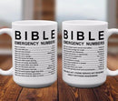 Bible Emergency Numbers Mug
