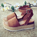 Open Toe Ankle Strap Wedges