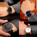 Men's Leather Bracelet Wristwatch