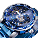 Retro luminous skeleton mechanical watch 