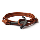 Men's Leather Anchor Bracelet