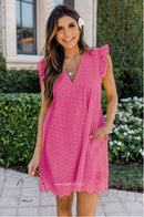 Dress with short ruffle sleeves 