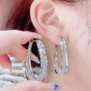 Oval Shiny Hoop Earrings 