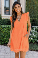 Dress with short ruffle sleeves 