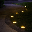 Solar powered LED disc lights