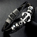 Anchor Leather Bracelet