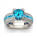 Silver Aquamarine (March) Birthstone Ring