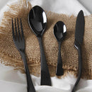 4 Piece Black Polished Stainless Steel Dinnerware Set