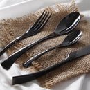 4 Piece Black Polished Stainless Steel Dinnerware Set