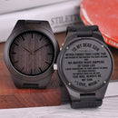 You Will Always Be My Son Engraved Wooden Watch