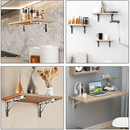 Foldable Wall Shelf Bracket (2 pieces) 