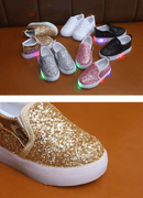 LED glitter kids sneakers