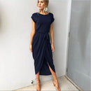 Short Sleeve Round Neck Maxi Dress