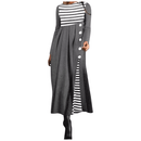 Women's Striped Long Sleeve Patchwork Dress