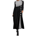 Women's Striped Long Sleeve Patchwork Dress