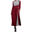 Women's Striped Long Sleeve Patchwork Dress