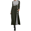 Women's Striped Long Sleeve Patchwork Dress