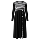 Women's Striped Long Sleeve Patchwork Dress