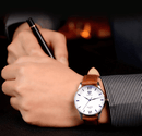 Men's Leather Bracelet Wristwatch